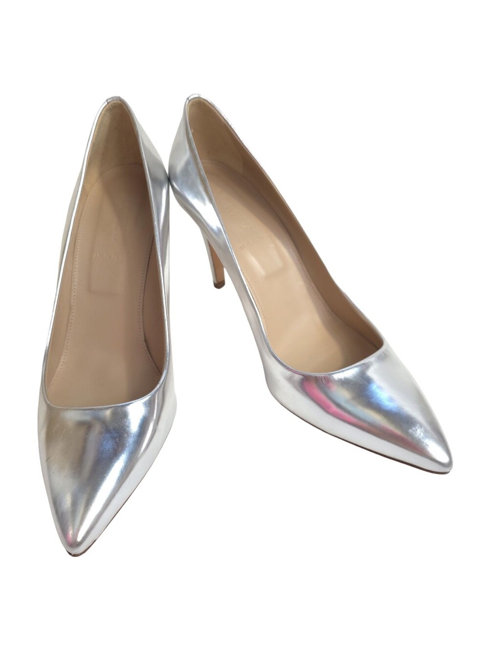 J.Crew Everly Mirror Metallic Silver Pumps Shoes Women Silver Leather Size 9